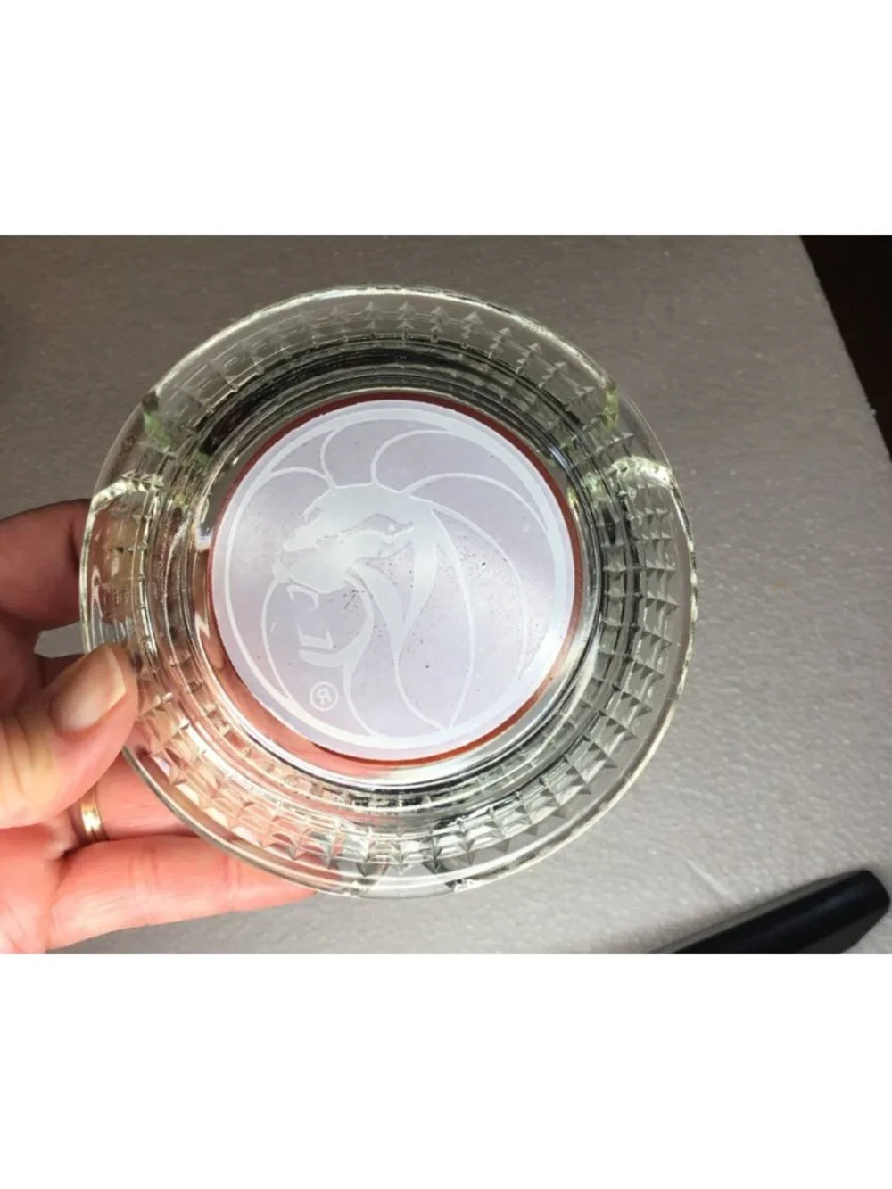 MGM Grand Hotel Logo Advertising Cigarette Ashtray Round Vintage Retro